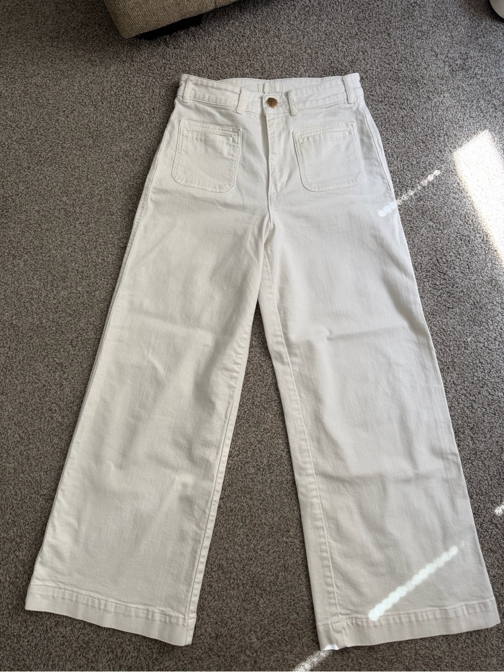 H&M White Wide-Leg Jeans